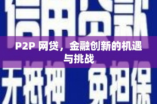 阳新P2P 网贷，金融创新的机遇与挑战