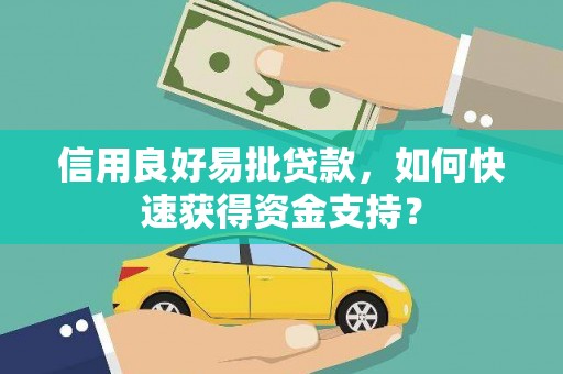 自贡信用良好易批贷款，如何快速获得资金支持？