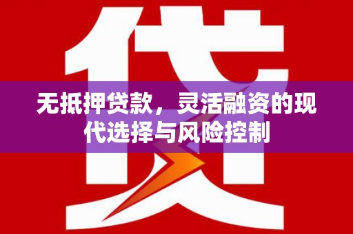 任丘无抵押贷款，灵活融资的现代选择与风险控制