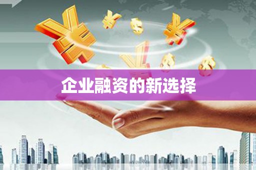 戚墅堰企业融资的新选择
